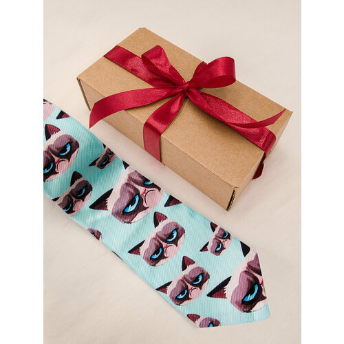 Галстук Рыбий Зонтик, бежевый, голубой