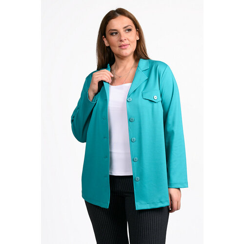 Пиджак SVESTA, размер 60, бирюзовый пиджак svesta размер 60 лиловый