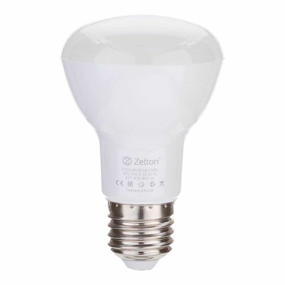 Умная лампа Zetton LED RGBCW Smart Wi-Fi Bulb BR20 E27 8Вт ZTSHLBRGBCWE274RU (коробка)