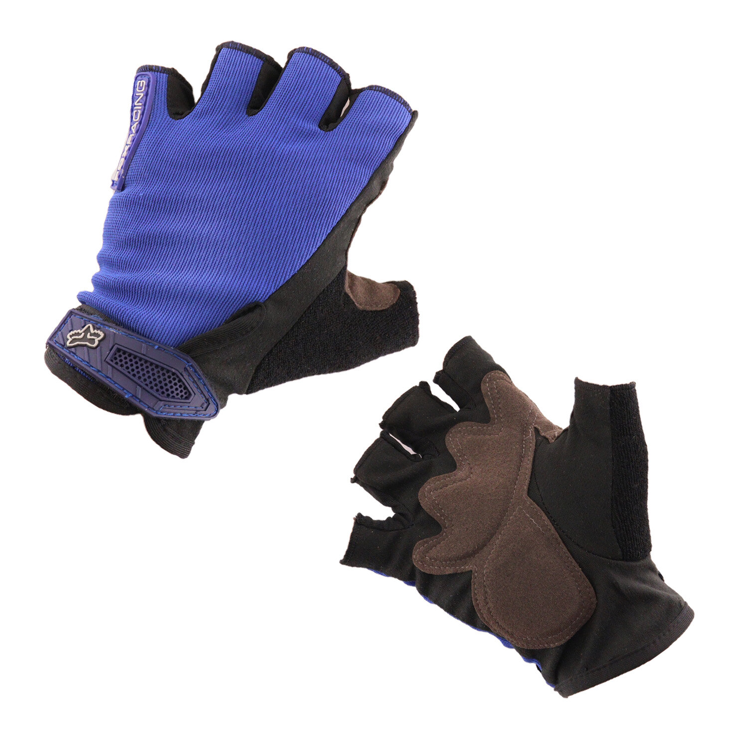 Перчатки без пальцев (size: M, синие) "FOX"