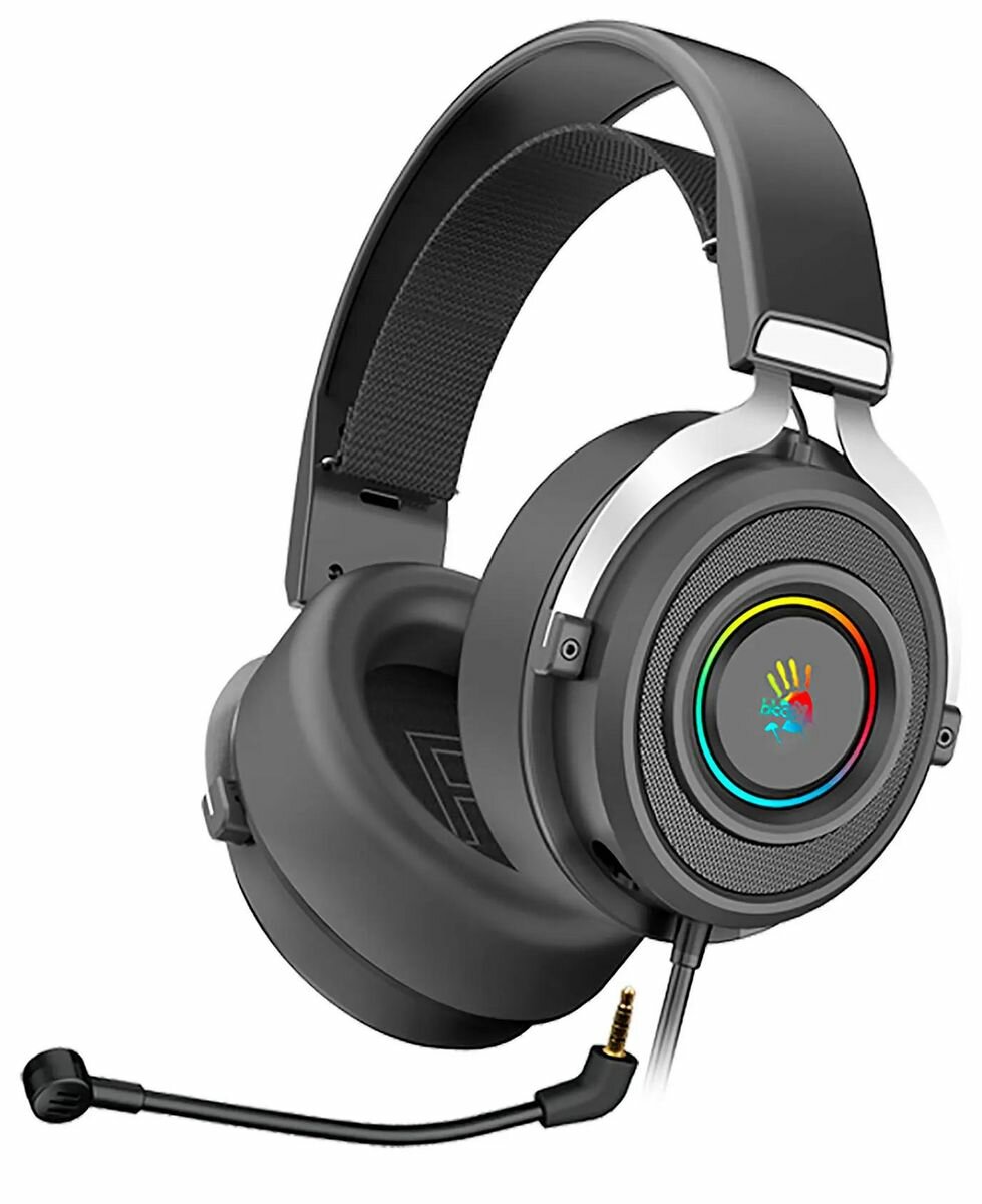 Компьютерная гарнитура A4Tech Bloody G535, черный/серебристый, 2 м, мониторные, USB (G535 BLACK+SILVER)
