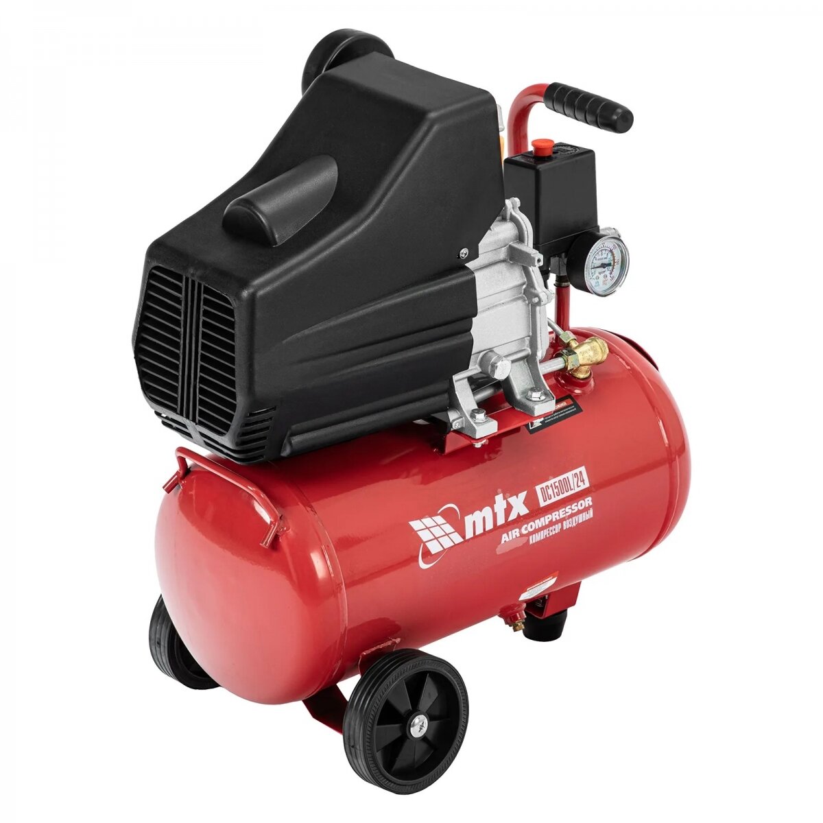 фото Компрессор воздушный DC1500L/24, 1,5 кВт, 24 л, 210 л/мин MTX 58017