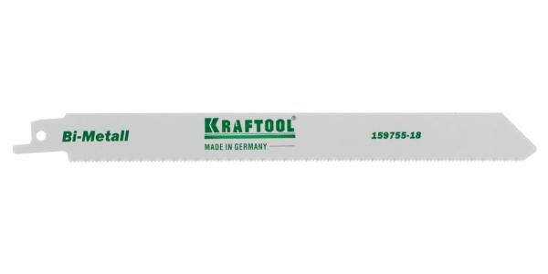 Полотно KRAFTOOL INDUSTRIE QUALITAT, S1122EF, для эл/ножовки, Bi-Metall, по металлу, шаг 1,4мм, 180мм
