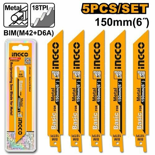 Полотно для сабельной пилы INGCO 150 мм 5 шт 950₽