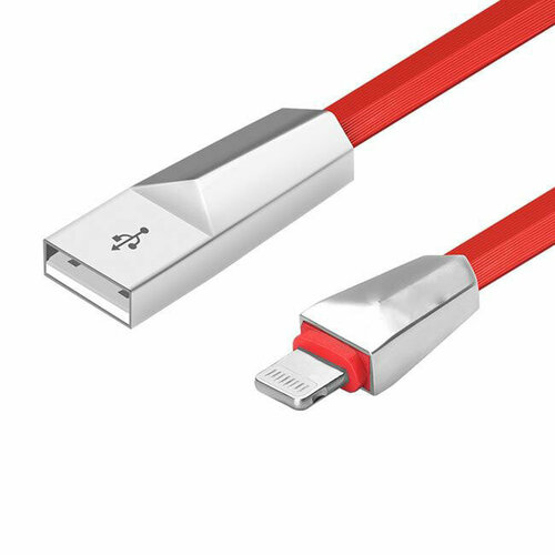 Плоский кабель для iPhone iPad iPod, X4 Zinc Alloy Rhombic Lightning Cable, красный кабель для iphone hoco u40a magnetic adsorption lightning charging cable 1м серый со съемным разъемом