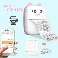 Портативный детский мини принтер (Mini Printer), электронная игрушка, карманный принтер для печати, цвет - розовый