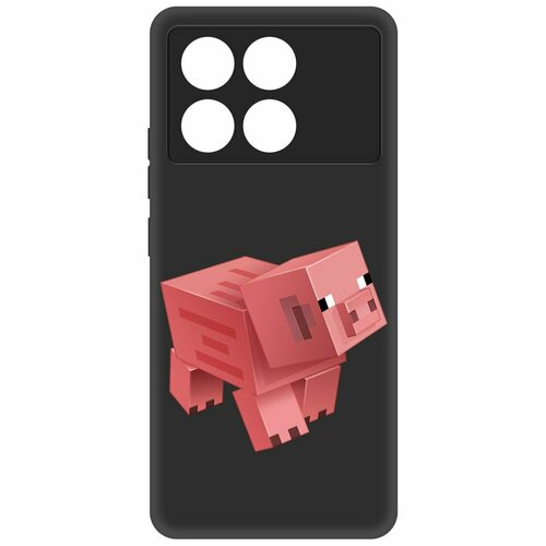 Чехол-накладка Krutoff Soft Case Minecraft-Свинка для Xiaomi Poco X6 Pro черный чехол накладка krutoff soft case minecraft свинка для xiaomi poco c51 черный