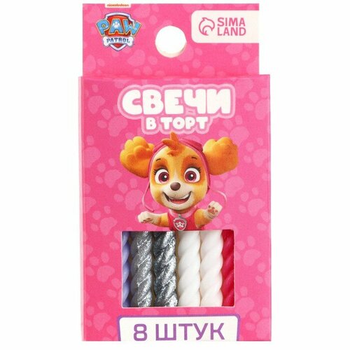 Набор свечей для торта "С Днем Рождения" розовый