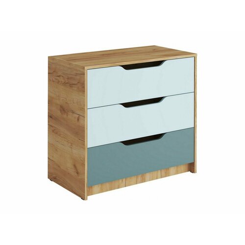 RICH Комод КМ-001 (Мята / Сумеречный голубой, Дуб Крафт Золотой)