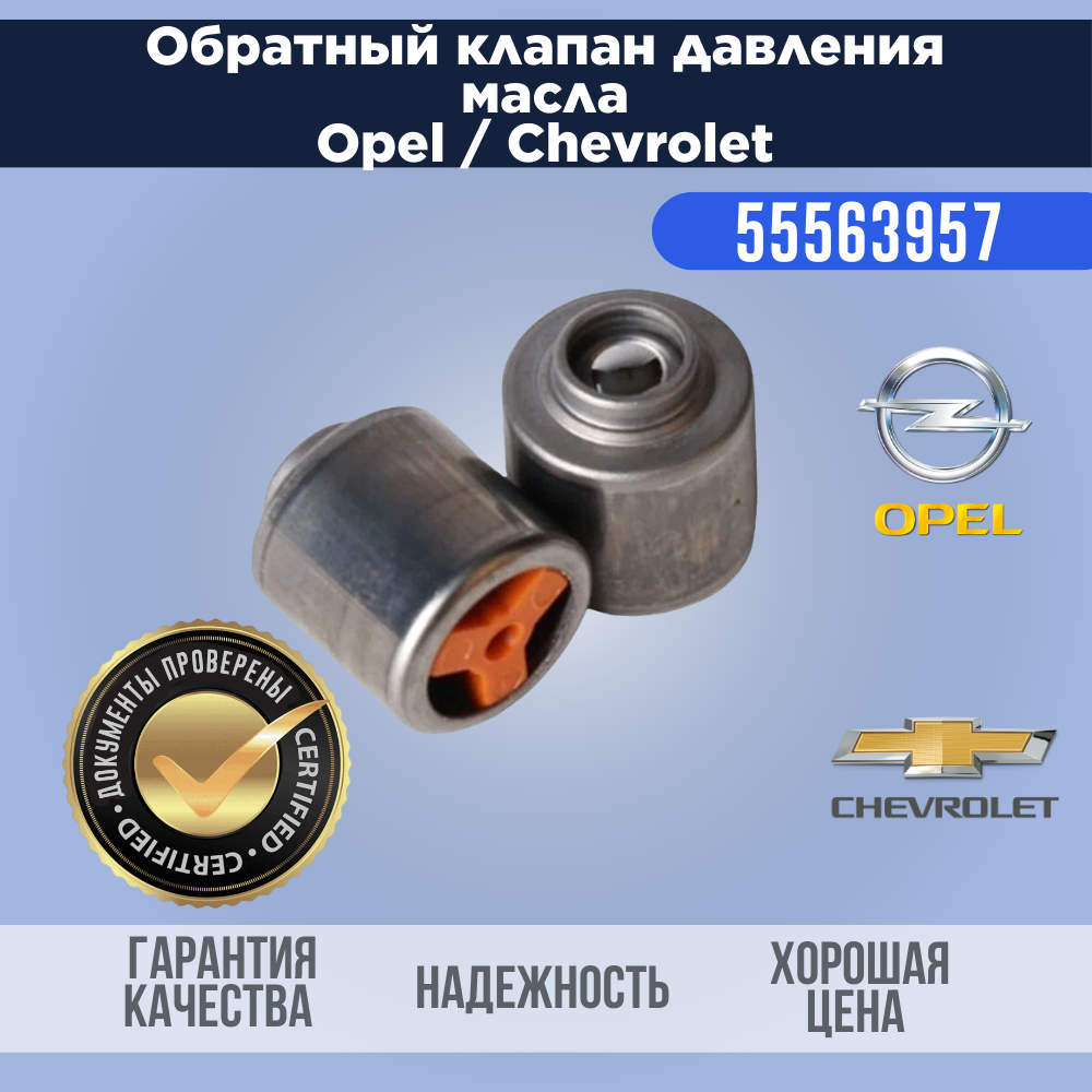 Обратный клапан давления масла Opel / Chevrolet 55563957