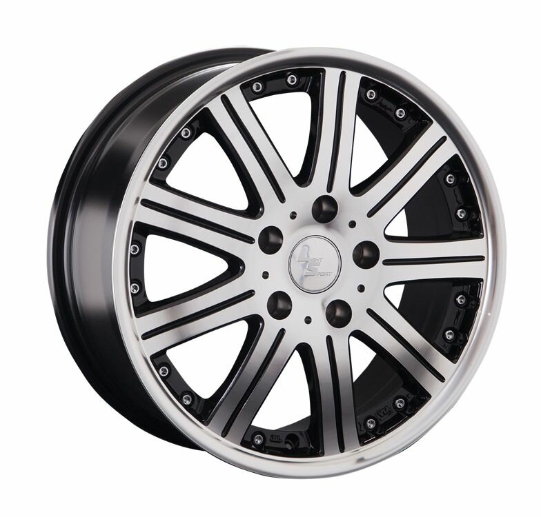 Колесный диск LS LS826 16x6" PCD4x100 ET40 D73,1 черный глянцевый с полированными лучами