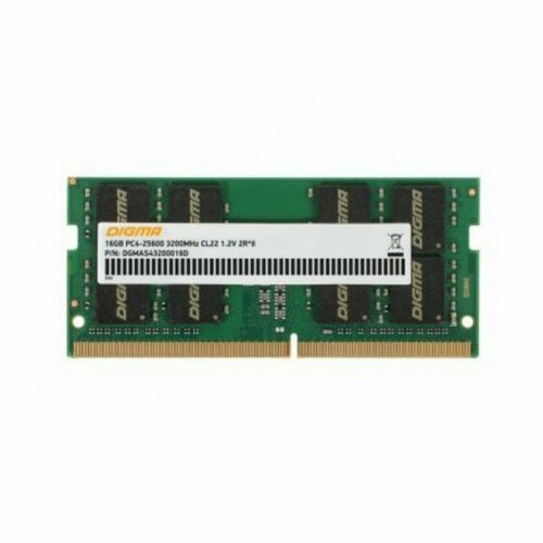 Память DDR4 16Gb 3200MHz Digma DGMAS43200016D RTL PC4-25600 CL22 SO-DIMM 260-pin 12В dual rank Ret 404000₽