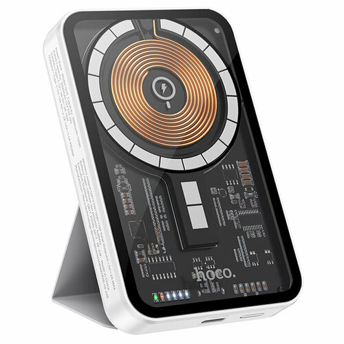 Портативный аккумулятор HOCO Q10 Transparent discovery с беспроводной зарядкой 2A 5000 мАч белый 405500₽