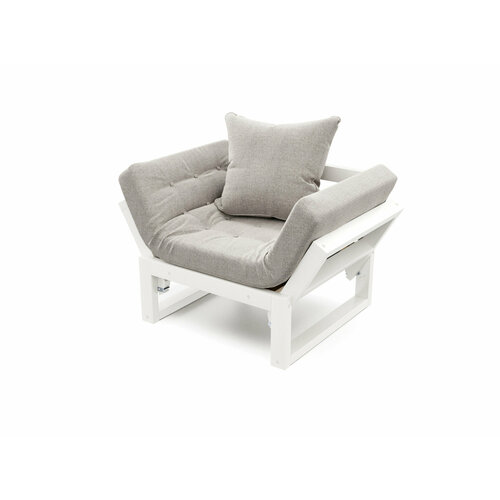 Кресло амбер-с, серый-белая эмаль, рогожка, деревянное, мягкое, для дачи, для кафе и бара, на веранду, в террасу, для бани кресло комфорт мебель меган амбер венге