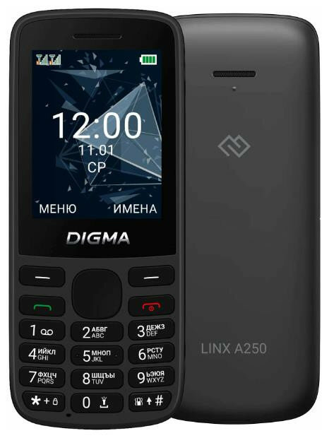 Телефон мобильный (DIGMA Linx A250 128Mb Black)