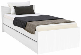 Кровать Боровичи-Мебель Мелисса с реечным основанием и с ящиками белый 205х100х85 см