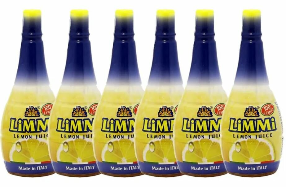 Сок лимона Limmi концентрированный для напитков и салатов 200млх6шт (Италия)