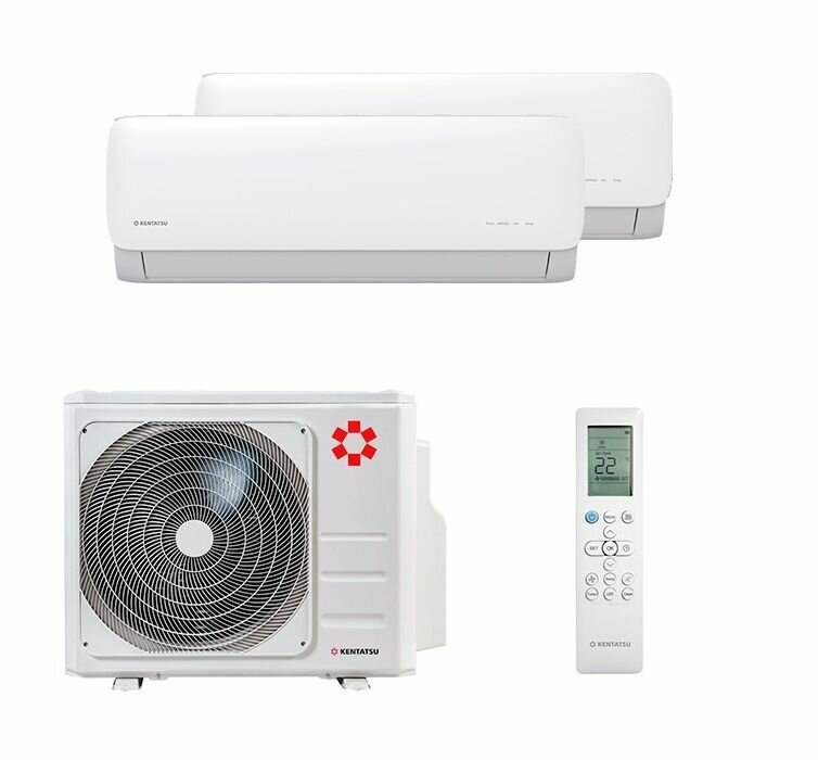 фото Инверторная мульти сплит-система Kentatsu на 2 комнаты (20 м2 + 20 м2) K2MRB40HZRN1 + 2*KMGA26HZRN1, комплект, белый