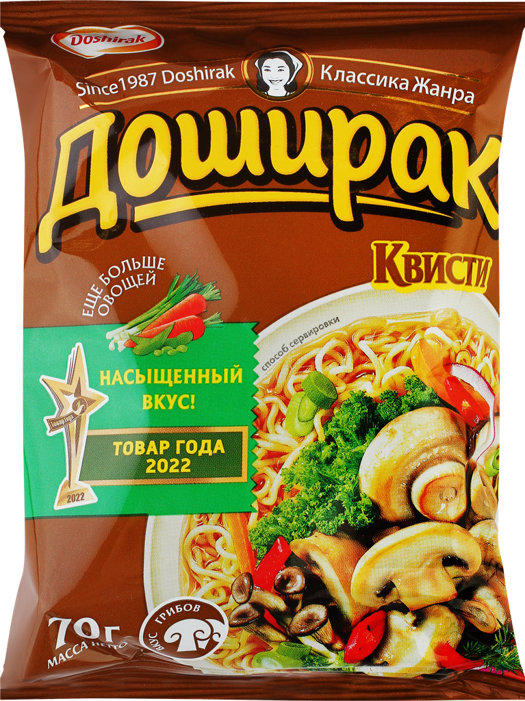 Лапша DOSHIRAK Квисти со вкусом грибов, 70г