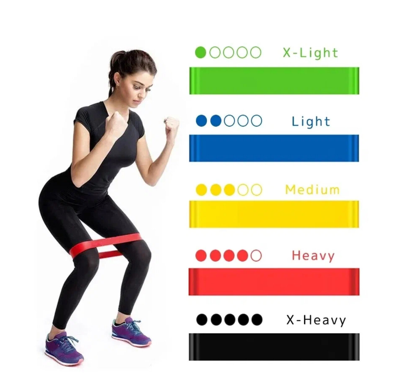 Фитнес-резинки Exercise Resistance Belt (5 штук в упаковке)