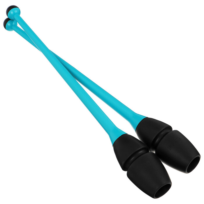 Indigo Булавы для художественной гимнастики вставляющиеся INDIGO, 41 см, цвет голубой/чёрный