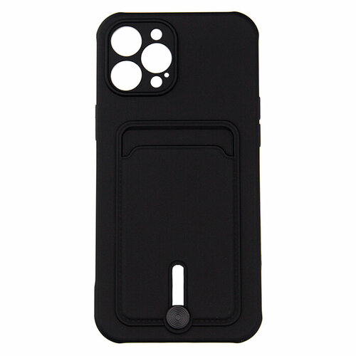 Чехол для iPhone 12 Pro Max с отделением для карт Button Card Case черный чехол для iphone 12 pro с отделением для карт button card case цвета сакуры