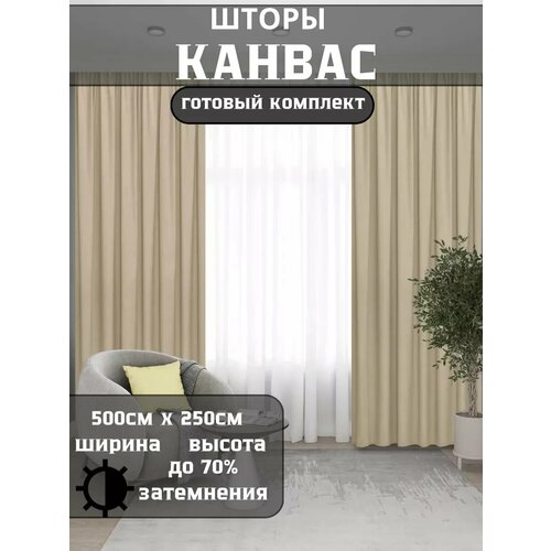 Шторы канвас 500х250 в гостиную и спальни