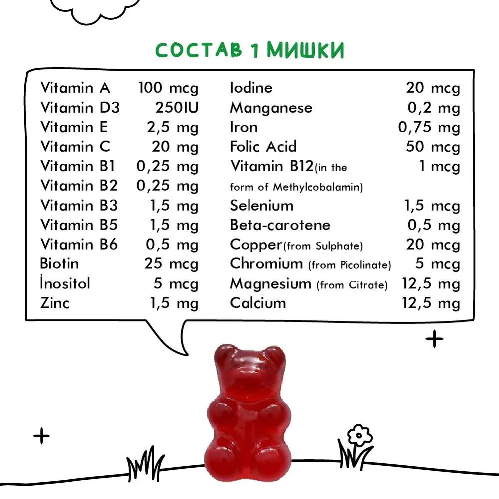 Мультикомлекс для детей / 60 мармеладных мишек — фото 1