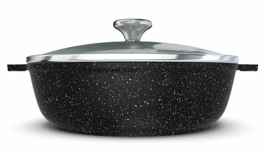 Жаровня 4 л Нева Neva Granite NG6540 черный гранит крышка стекло
