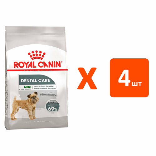 ROYAL CANIN MINI DENTAL CARE для взрослых собак маленьких пород от заболеваний зубов и десен NEW 1 кг х 4 шт
