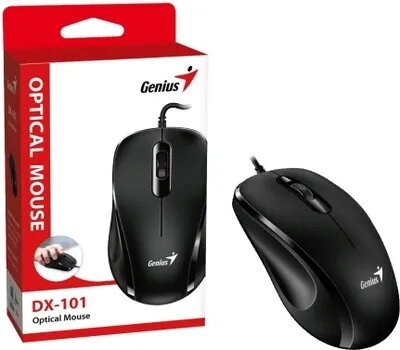 Мышь проводная Genius DX-101 black, 1200dpi, USB (31010026400) — фото 1