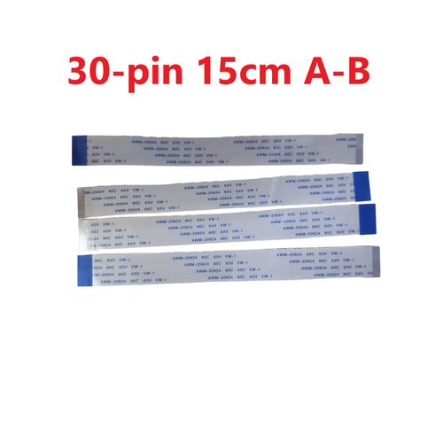Шлейф FFC 30-pin Шаг 0.5mm Длина 15cm Обратный A-B AWM 20624 80C 60V VW-1