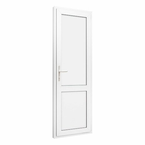 Пластиковая дверь ПВХ, высота 1900 х ширина 600, глухая, распашная, в санузел, белая.