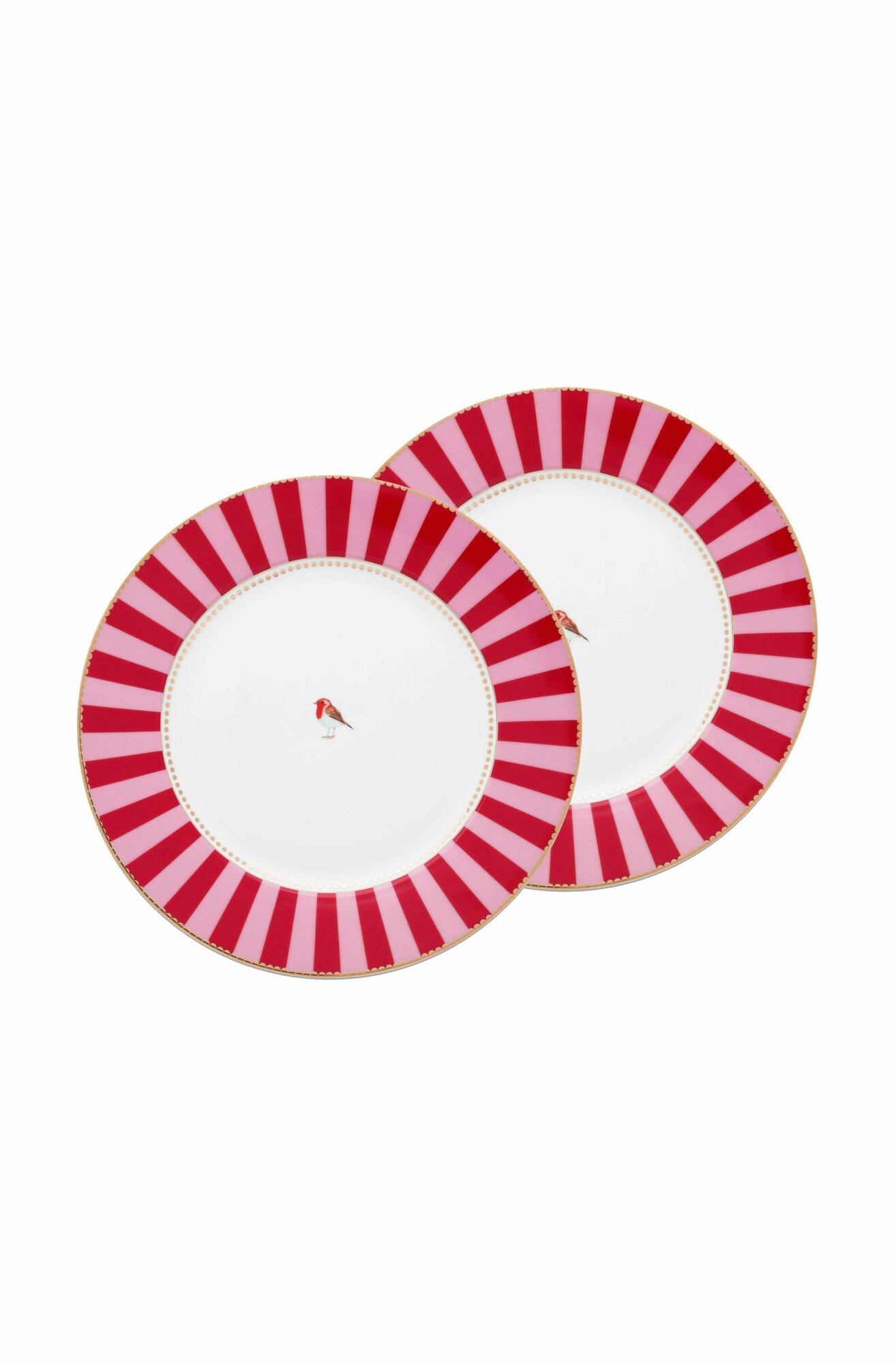 Набор из 2-х тарелок Love Birds Stripes Red-Pink, Ø26,5 см Pip Studio