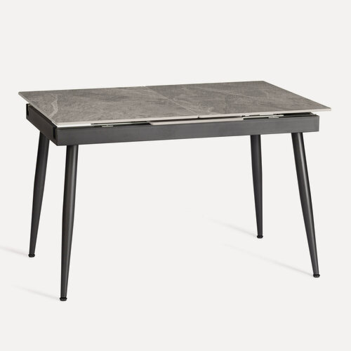 Изображение товара Стол обеденный TetChair, раздвижной (120+40)x80x75 см, керамика глянцевая, серый/черный