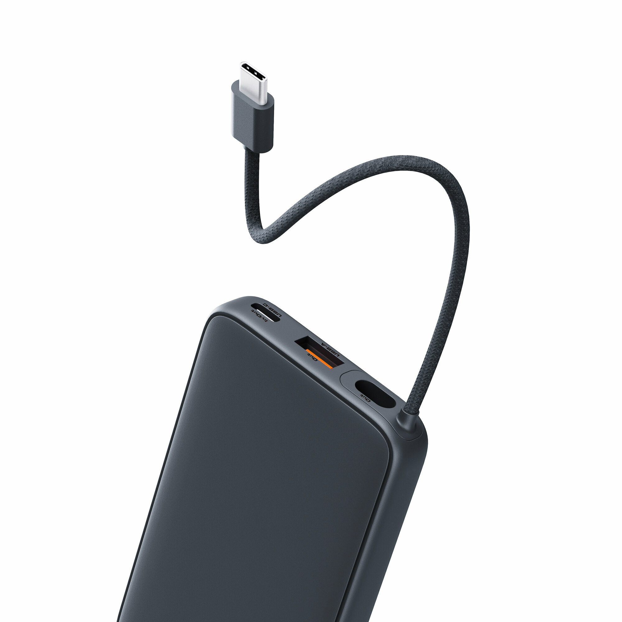 Внешний аккумулятор Aukey Sprint Cable, 10 000 мАч, 20 Вт, со встроенным кабелем Type-C (PB-Y53P) — фото 1