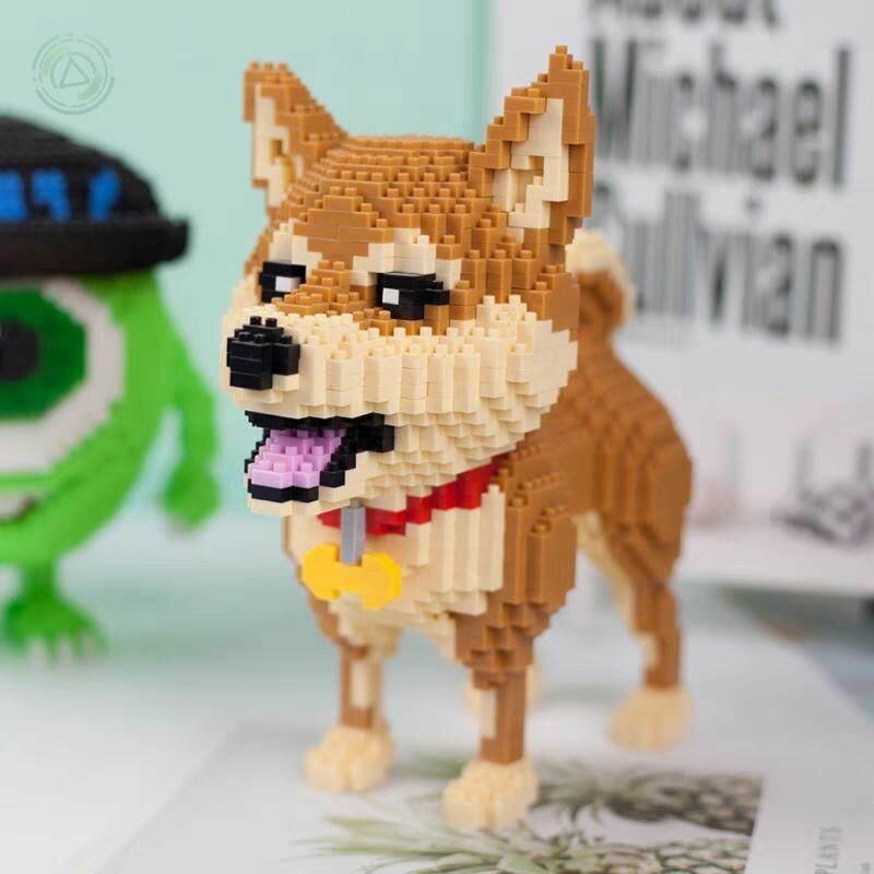 Конструктор/мини-конструктор/3D Собака Сиба-ину/ Подарок для ребенка