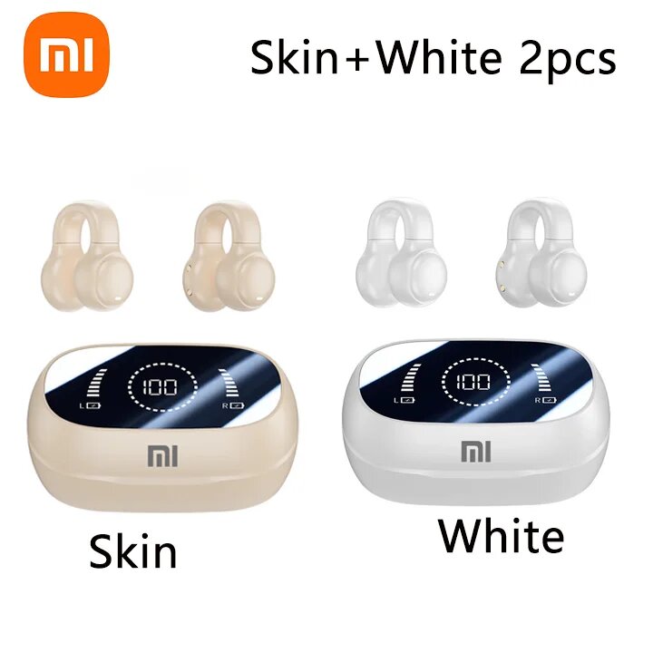 Xiaomi M47 Bone Наушники Bluetooth Conduction Беспроводные наушники Bluetooth 5.3 Игровые спортивные наушники с шумоподавлением, Skin-White 2pcs