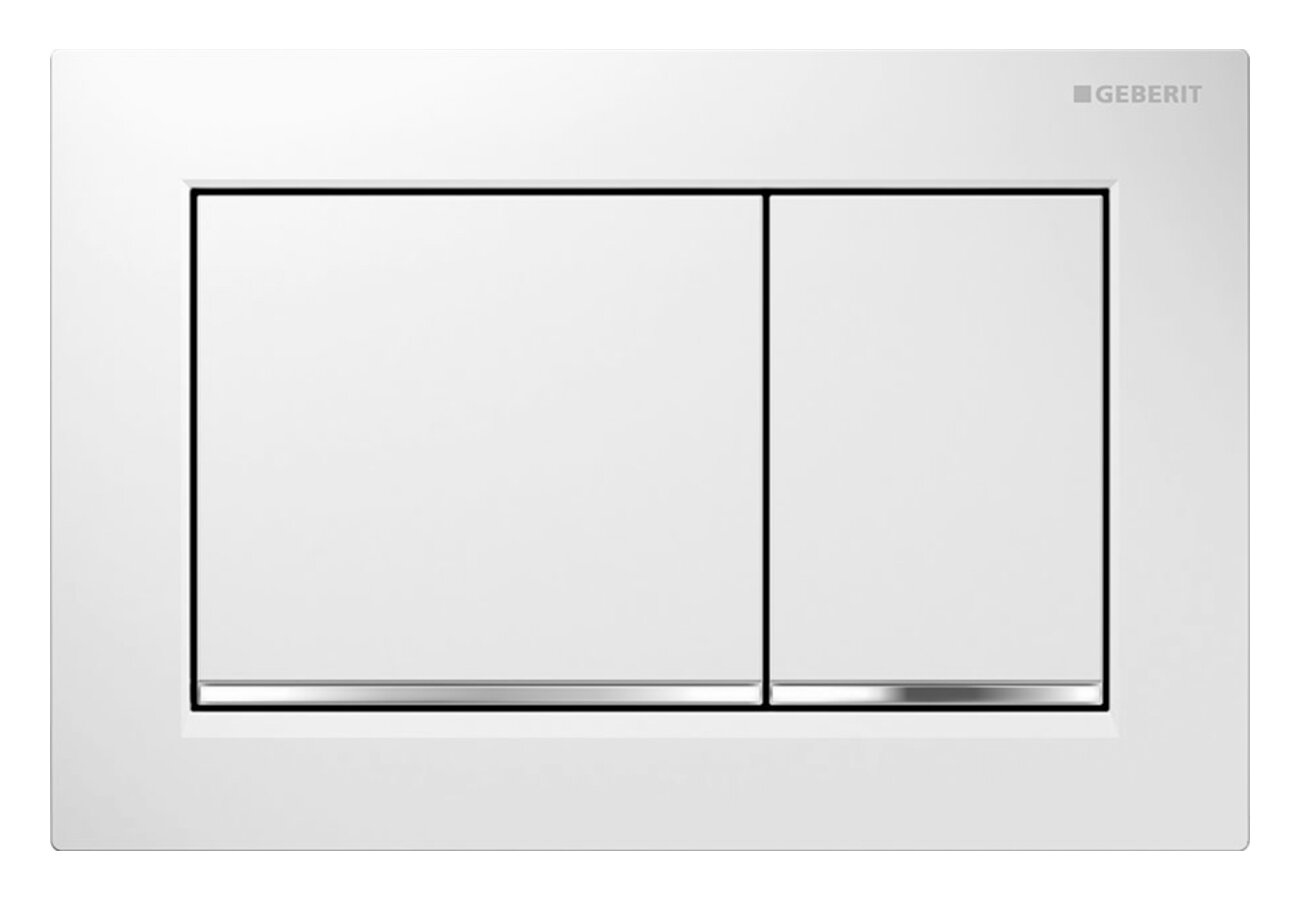 Смывная клавиша для унитаза Geberit Omega30 двойной смыв белый хром глянец 115.080. KJ.1