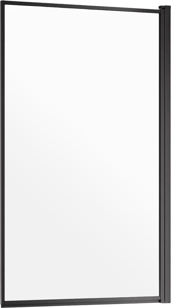 Душевая шторка на ванну AQUAme 80х140 см профиль черный, стекло прозрачное - фото №1