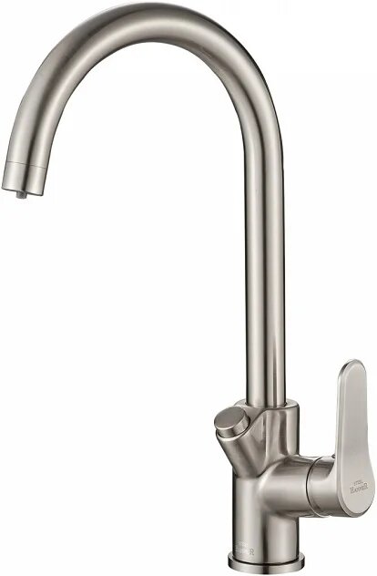 Смеситель для кухни Steel Hammer SH 901 SATIN с краном для питьевой воды  с поворотным изливом  глянцевый  однорычажный  сатин  латунный  с керамическим картриджем