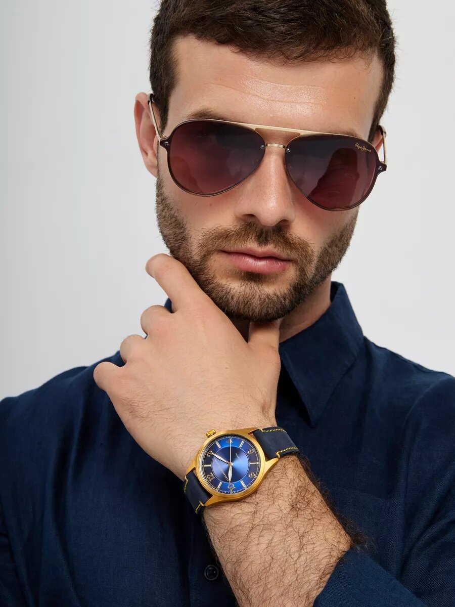 Наручные часы Alexander Diagan, синий/золотой — фото 1