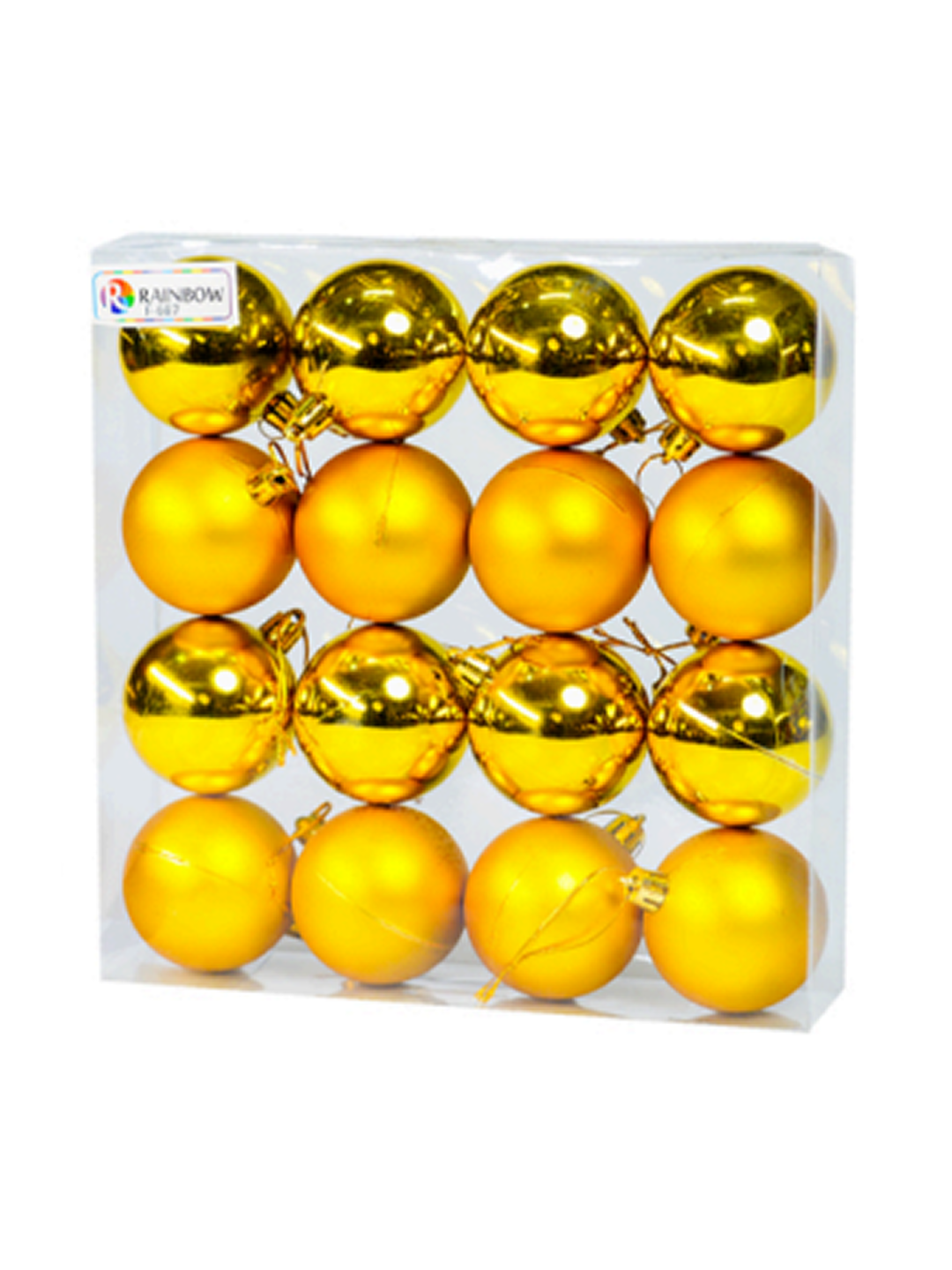 Ёлочные шары 6 см, набор 16 шт, блестящие украшения для новогодней ёлки