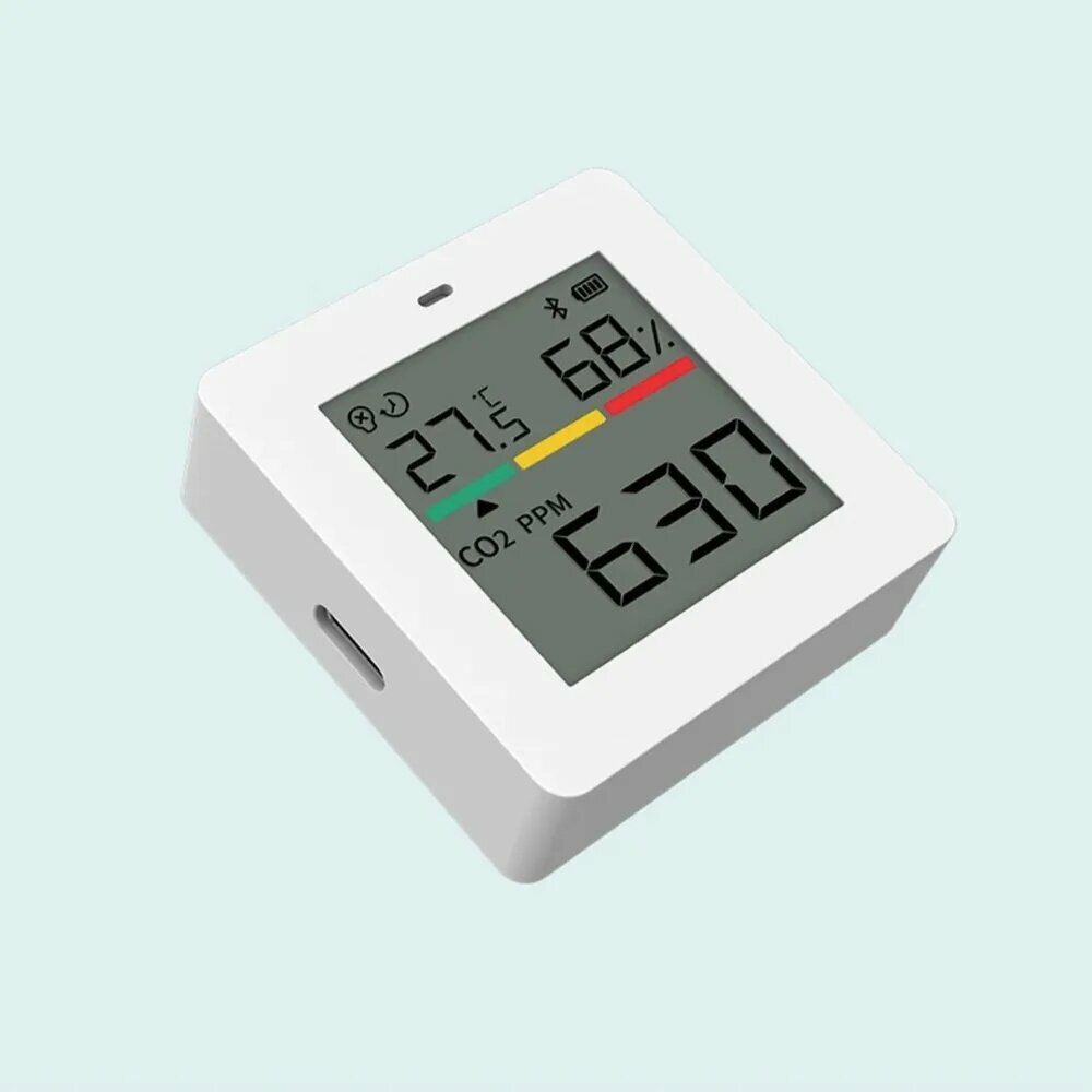 Картинки Анализатор качества воздуха Xiaomi Air Monitor Lite датчик углекислого газа СО2,4 в 1 (температура, влажность СО2, часы - летучие частицы)