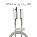 Кабель COMMO Range Cable USB-A — Lightning MFI, 1.2 м, Light Gray