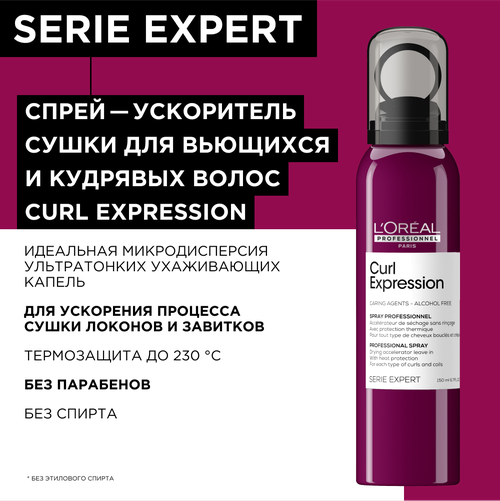 Профессиональный спрей ускоряющий сушку волос с термозащитой Curl Expression для всех типов кудрявых волос 150 мл