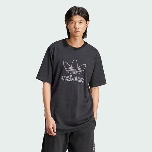 Футболка adidas Originals Adicolor Outline Trefoil Tee, размер S, черный футболка adidas originals graphics symbol tee силуэт прямой размер s красный