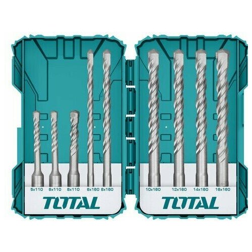 Набор буров SDS+ по бетону 9 шт. TOTAL