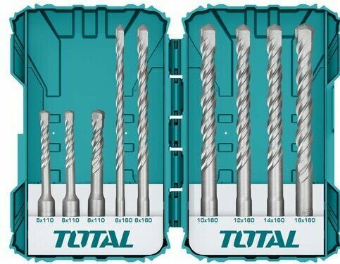 Набор буров SDS+ по бетону 9 шт. TOTAL