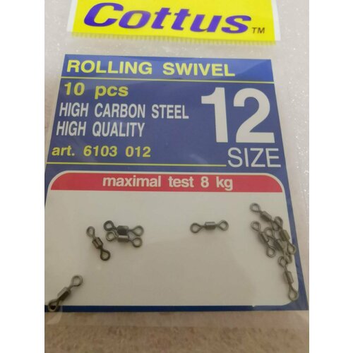 фото Карабин бочка cottus rolling swivel #12 (10шт)